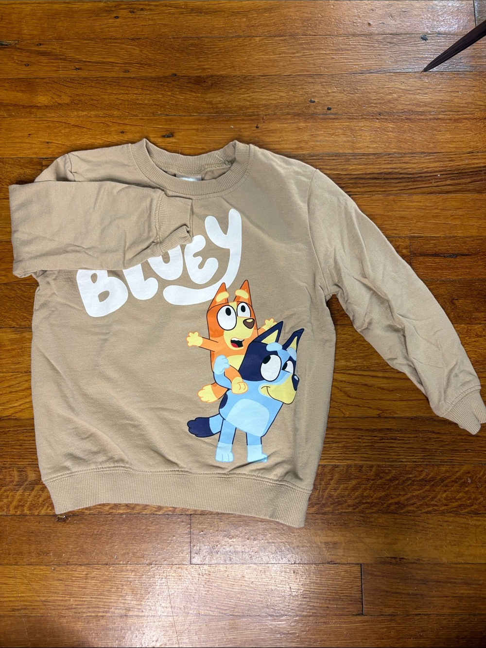 Bluey Kids' Tan Graphic Crewneck Sweatshirt